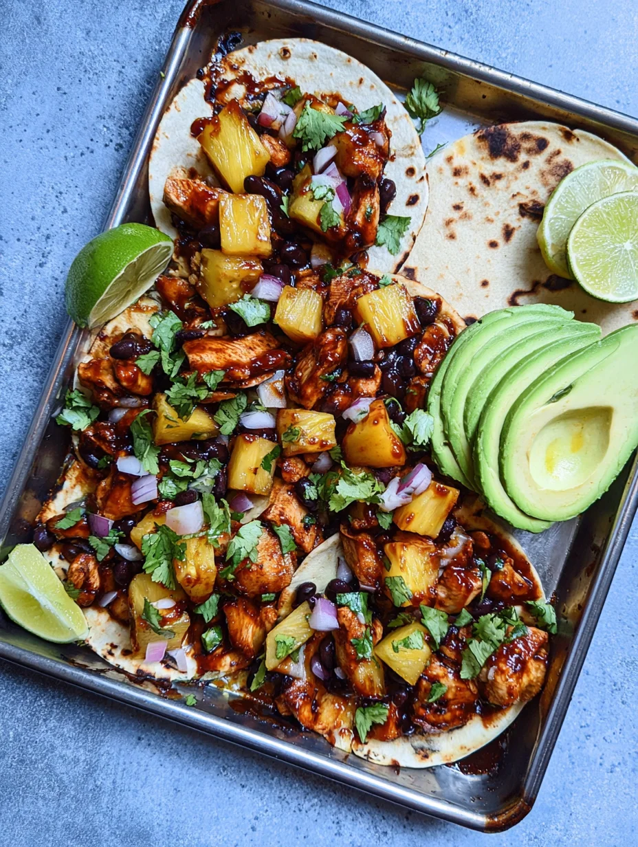 One Pan Chicken & Pineapple Tacos