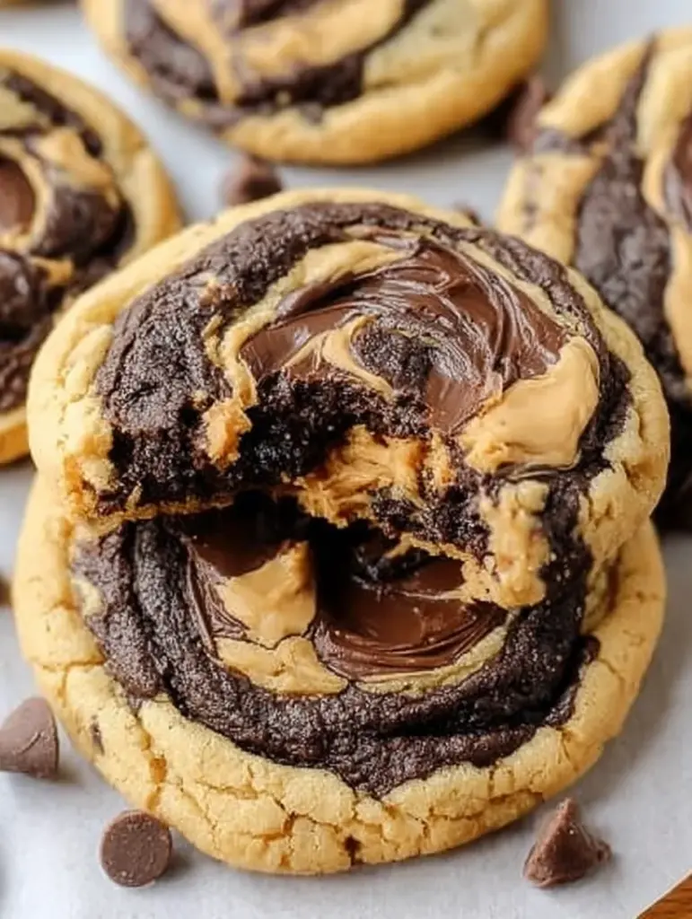 Peanut Butter Brownie Swirl Cookies