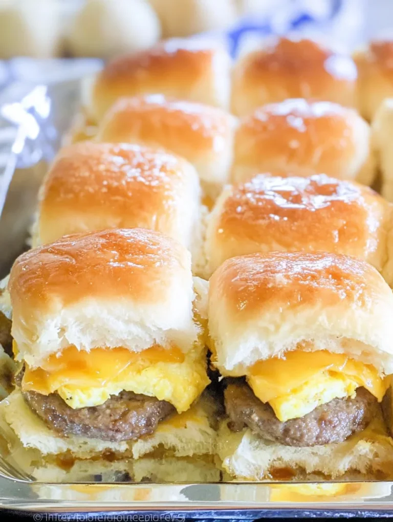 Sausage Egg and Cheese Breakfast Sliders with Syrup Glaze