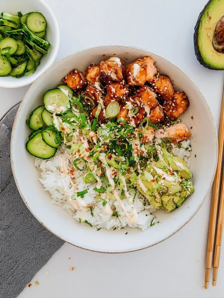 Spicy Salmon Bowls with Coconut Rice