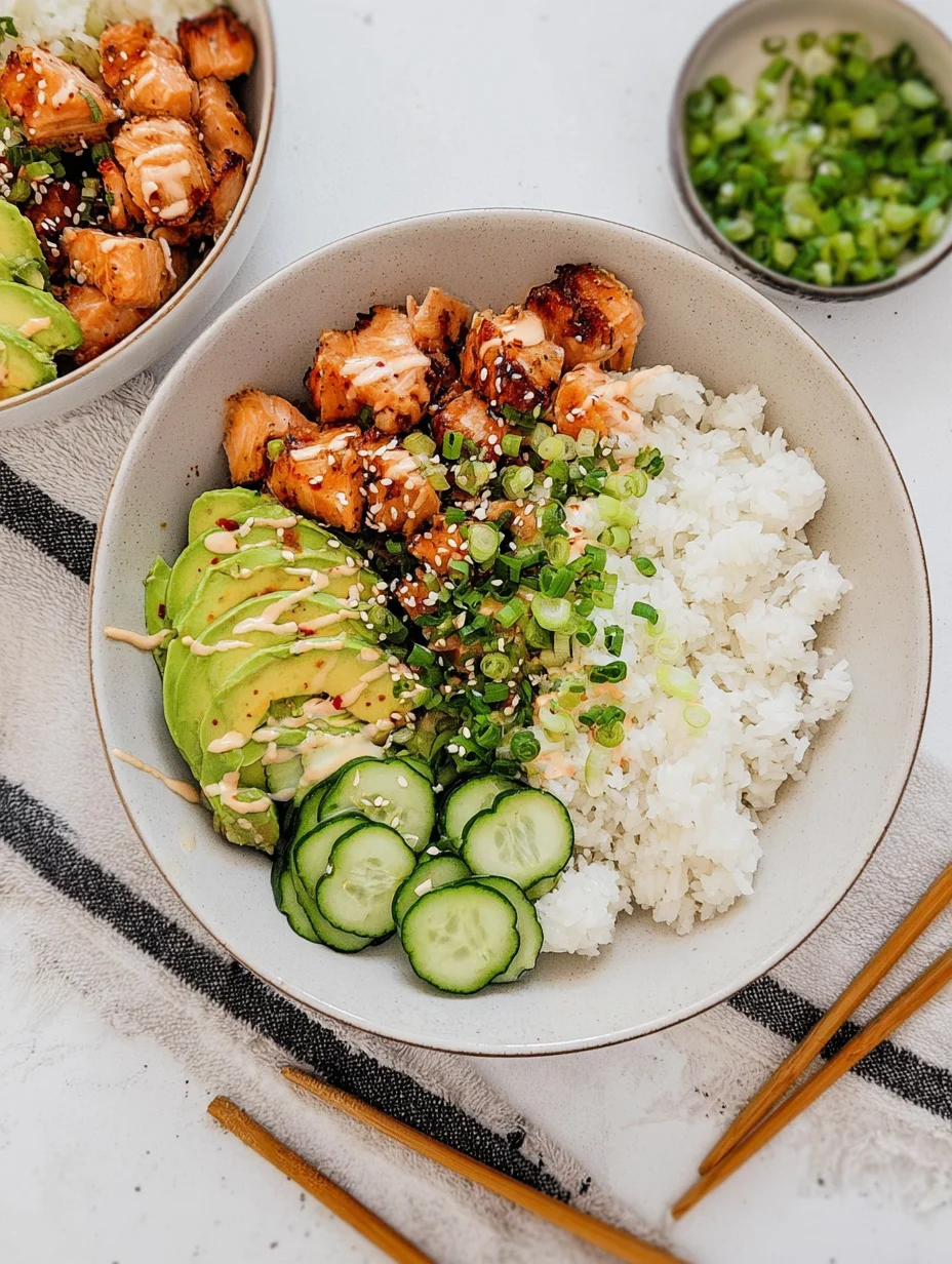 Spicy Salmon Bowls with Coconut Rice