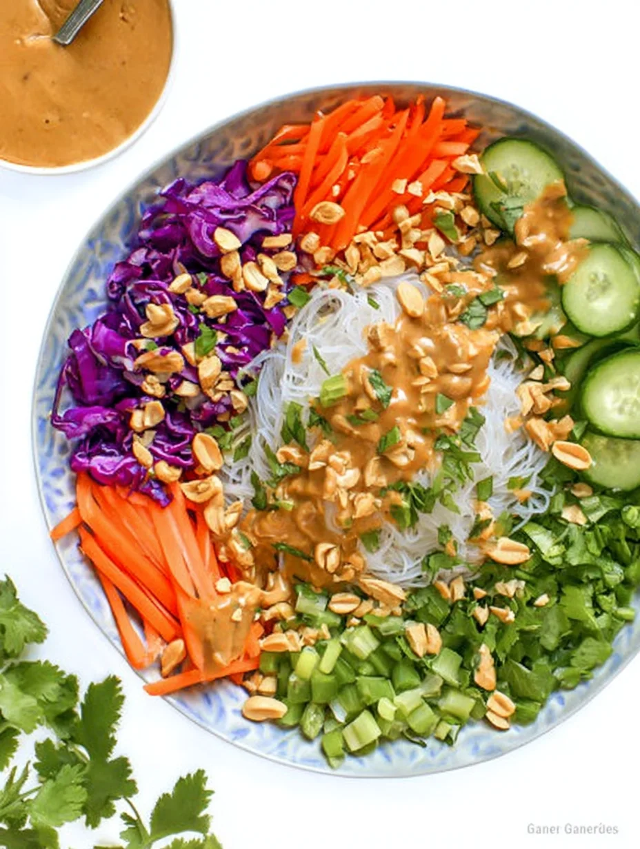 Spring Roll Bowl with Peanut Sauce