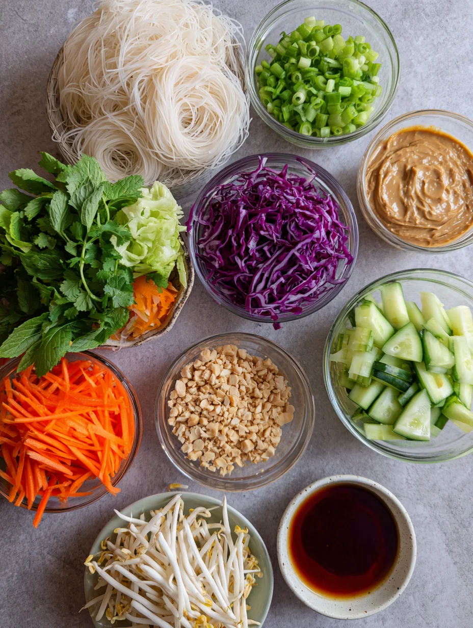 Spring Roll Bowl with Peanut Sauce