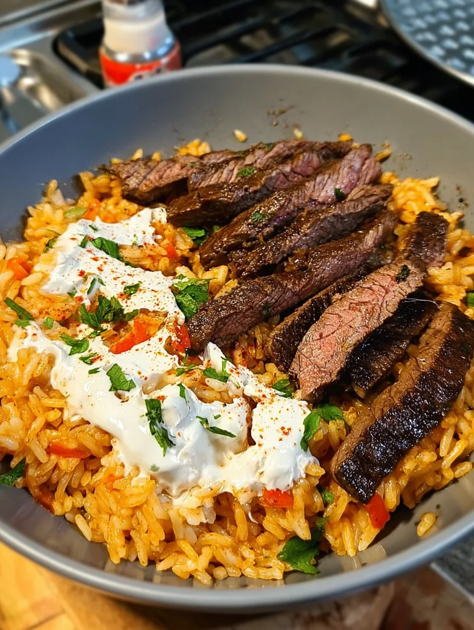 Steak Queso Rice