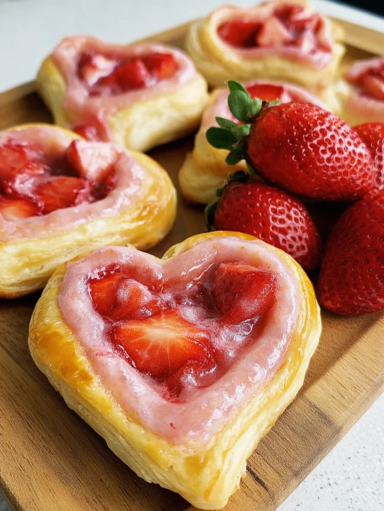 Strawberry Cream Cheese Heart Danishes