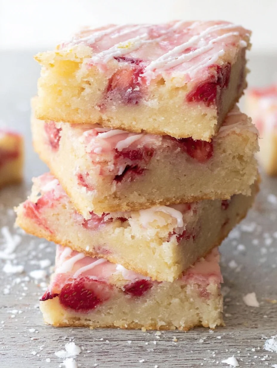 Strawberry Lemon Blondies