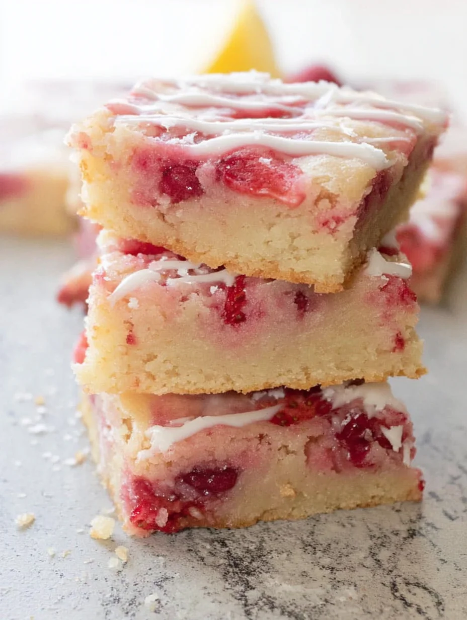 Strawberry Lemon Blondies