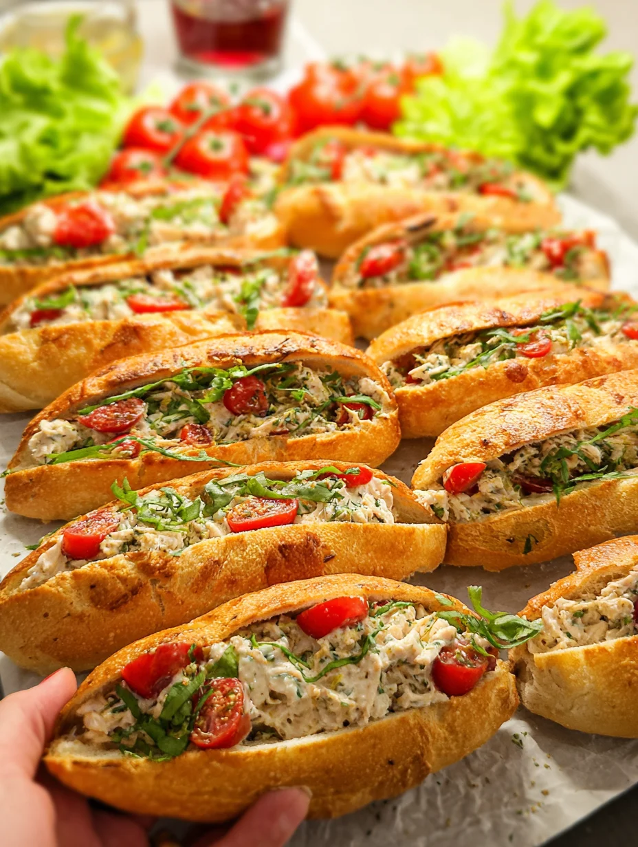 Tomatenbroodjes met kipsalade