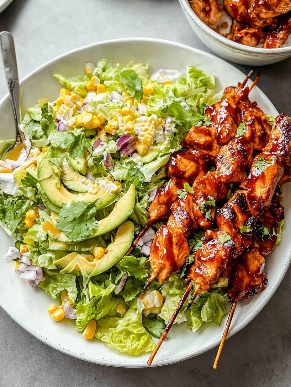 BBQ Chicken Skewer Salad
