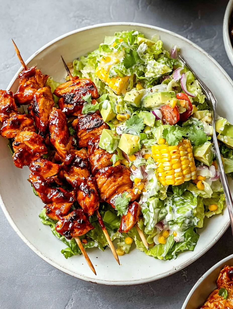 BBQ Chicken Skewer Salad
