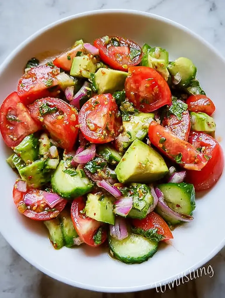 Cucumber Tomato Avocado Salad