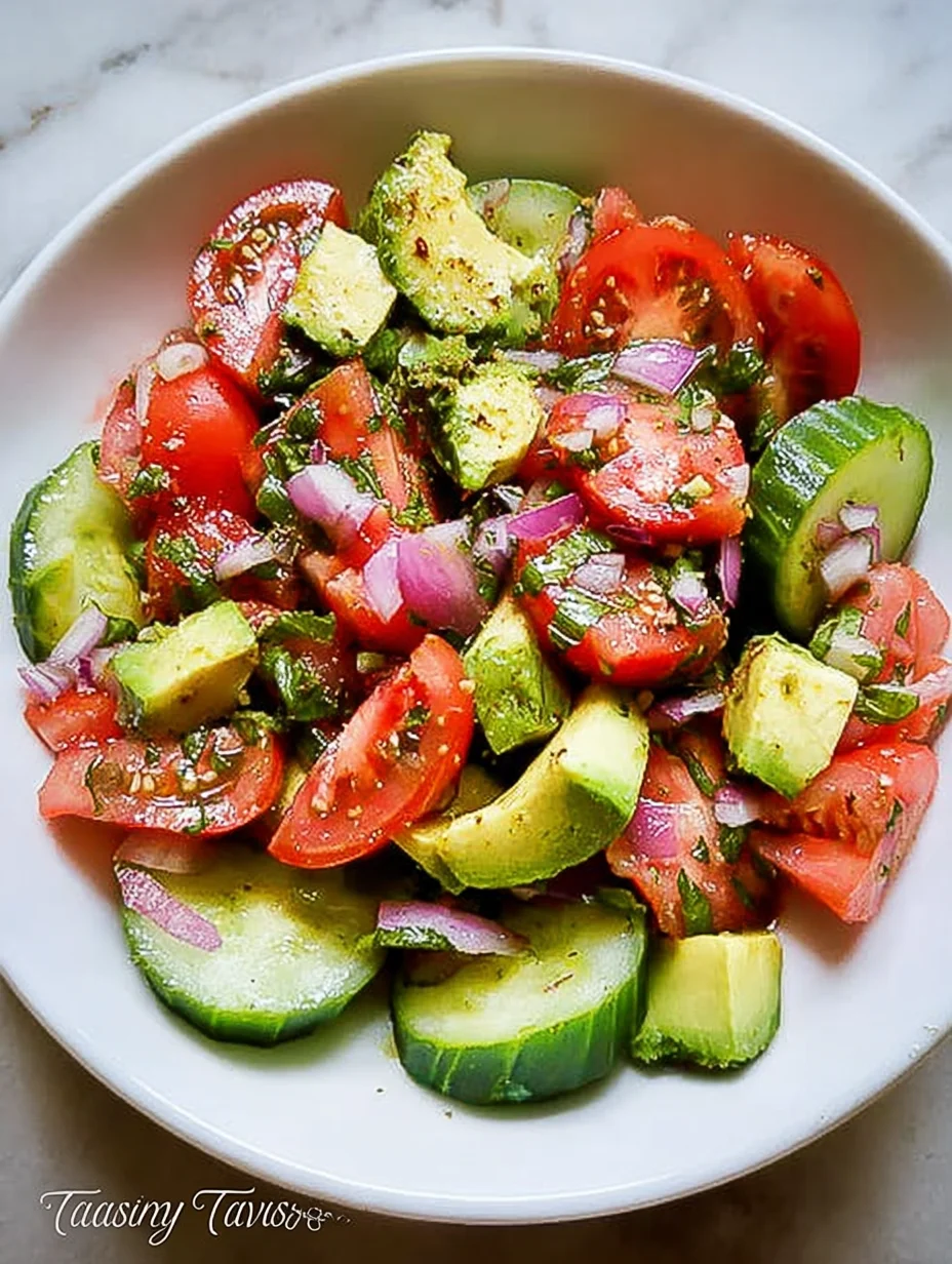 Cucumber Tomato Avocado Salad