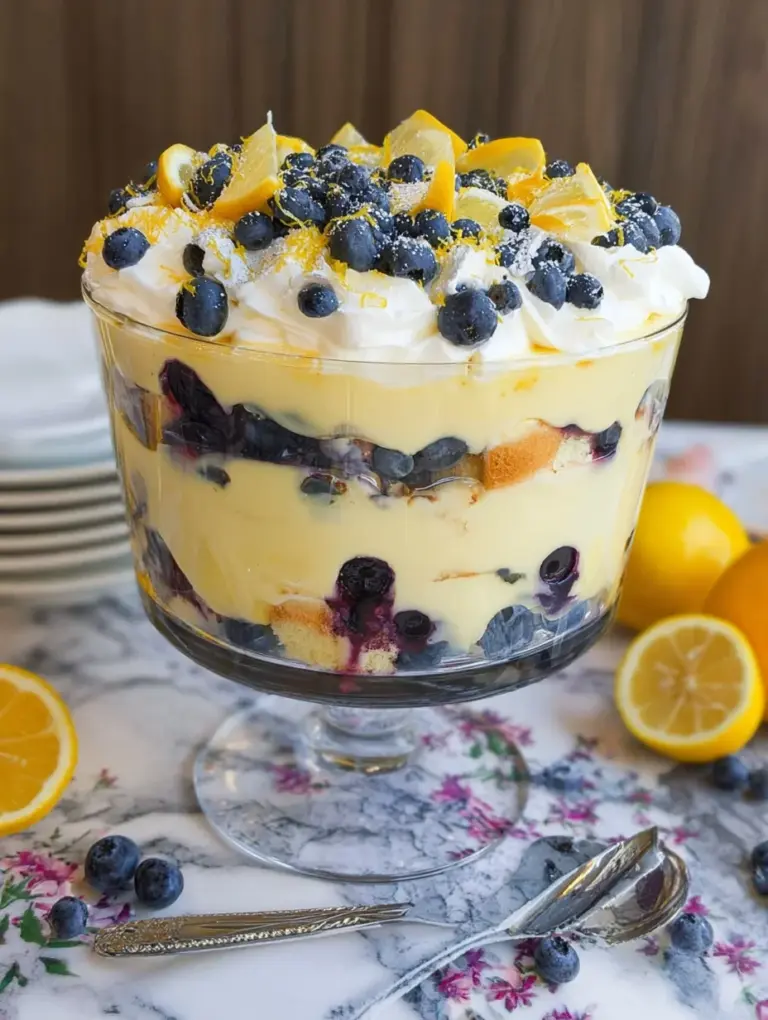 Easy Lemon Blueberry Trifle
