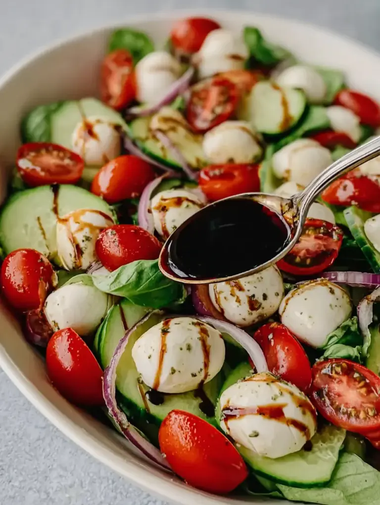Fresh Cucumber Caprese Salad