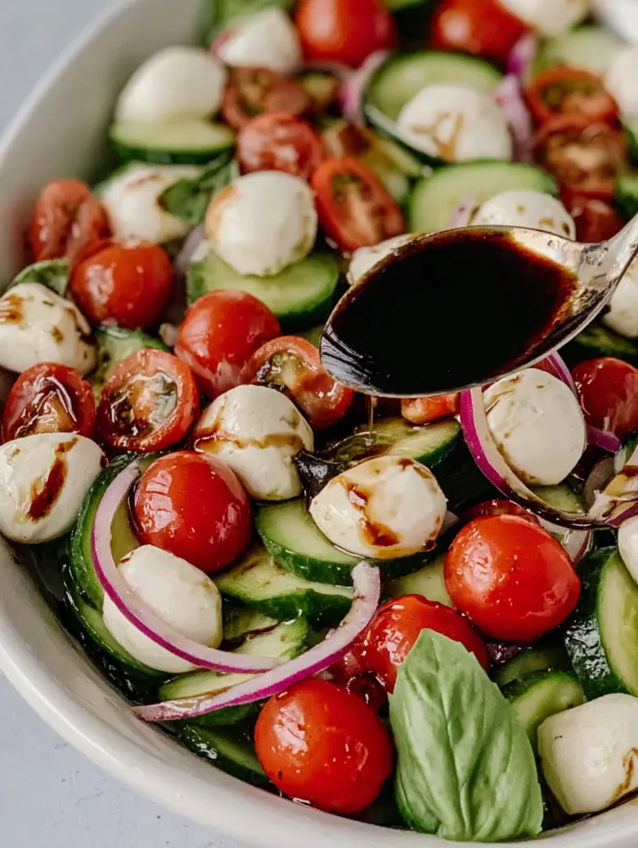 Fresh Cucumber Caprese Salad