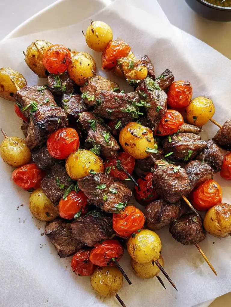 Rosemary Garlic Steak Kebabs