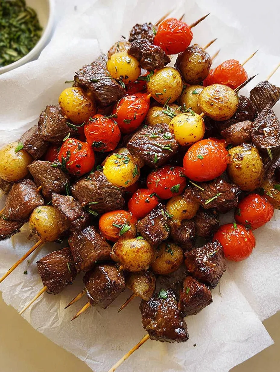 Rosemary Garlic Steak Kebabs