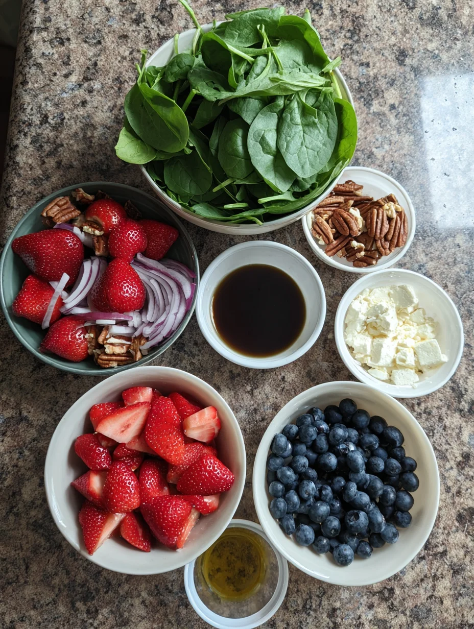 Spinach Strawberry Salad with Feta Cheese