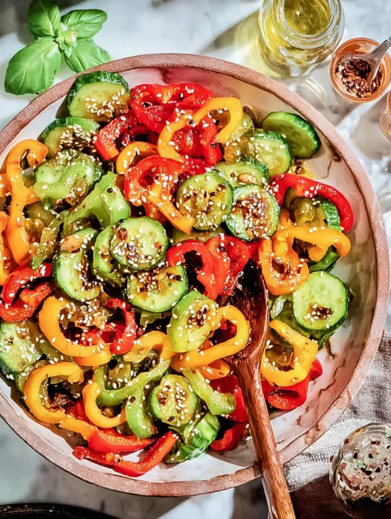 Viral TikTok Cucumber & Bell Pepper Salad
