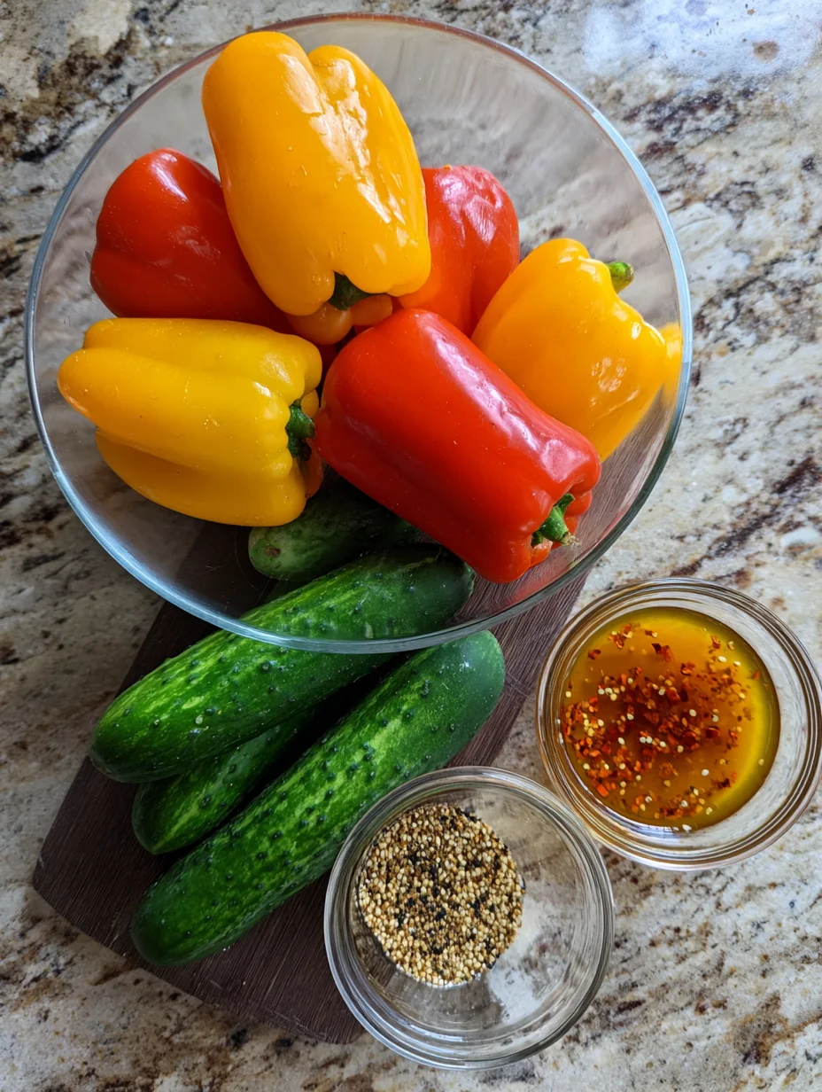 Viral TikTok Cucumber & Bell Pepper Salad