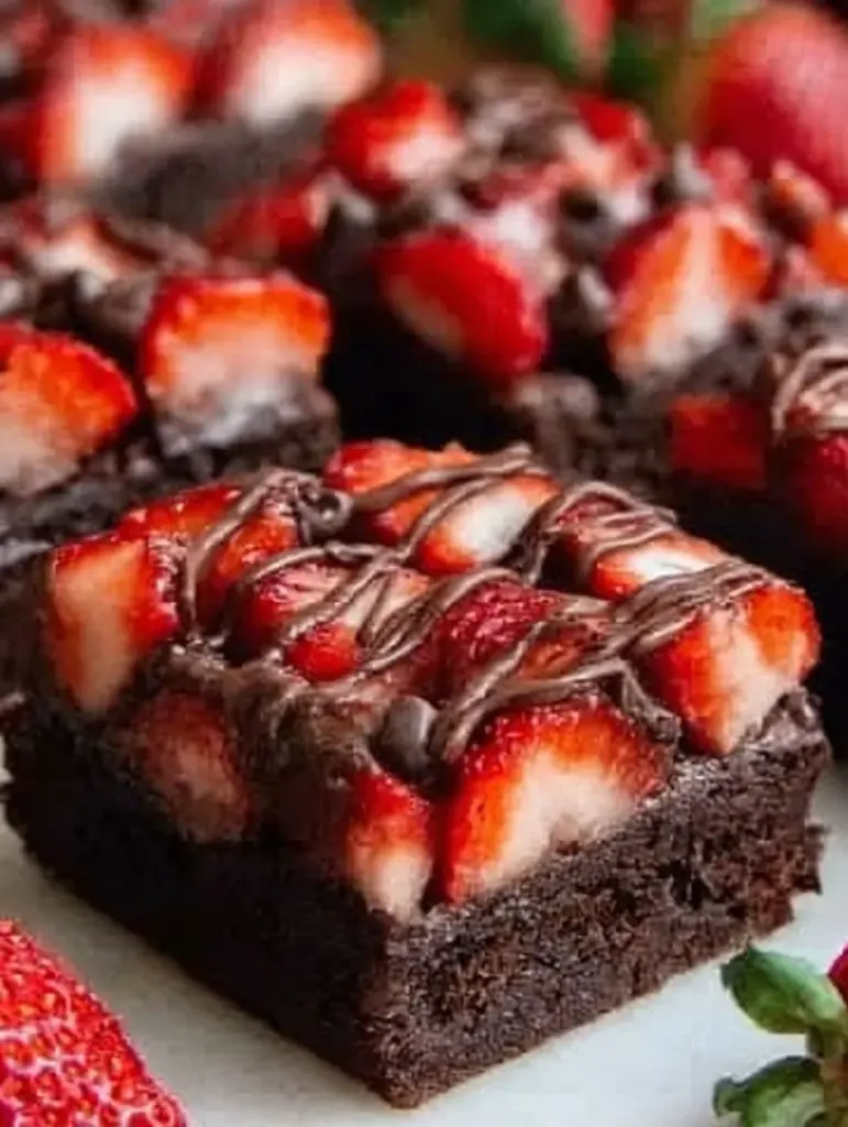 Chocolate Covered Strawberry Brownies