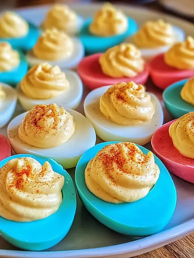 Colored Easter Deviled Eggs