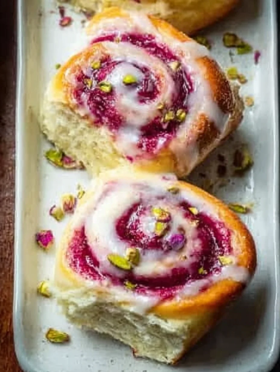 Raspberry and Rose Cheesecake Buns